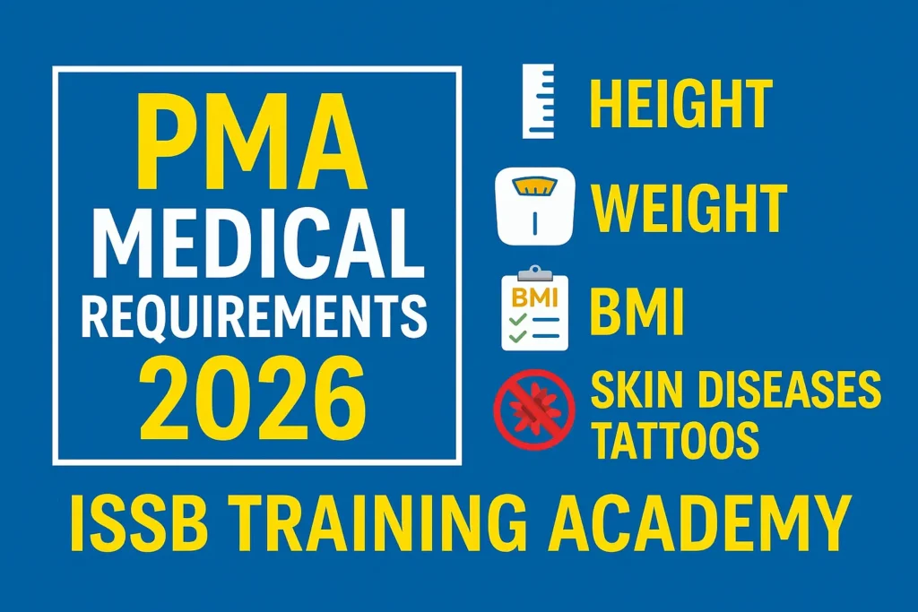PMA Medical Requirements 2026 – Updated Height, Weight, BMI, Eyesight & Fitness Standards